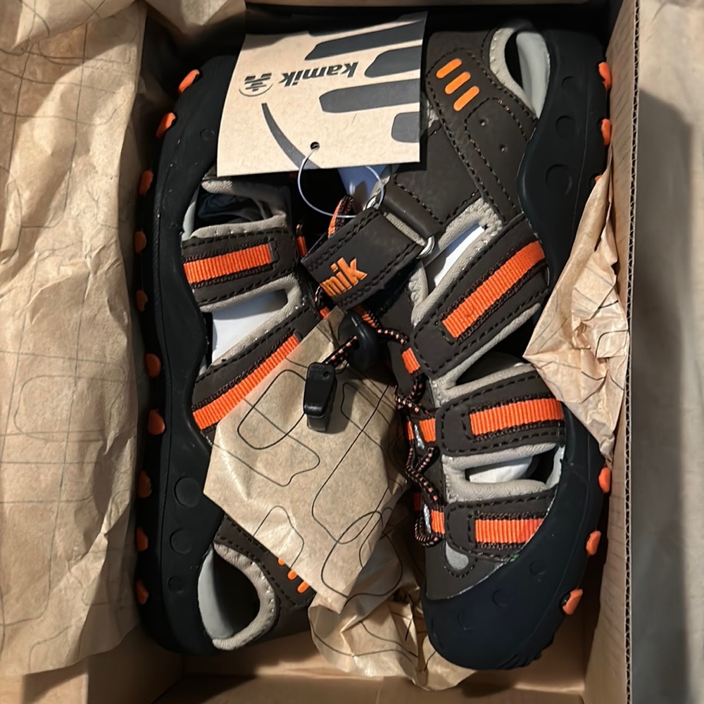 NWT / new in box! Kamik crab sandals. Brown/orange. Never been worn.